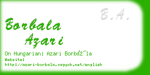 borbala azari business card